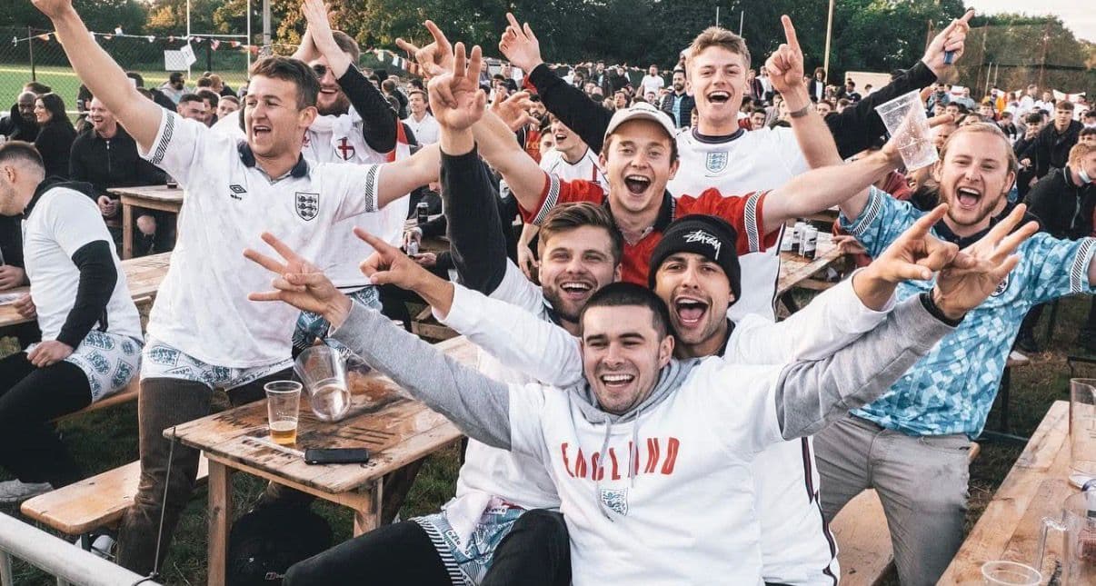 Group of fans celebrating